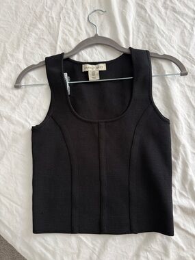 Happily Grey Black Ribbed Tank Top